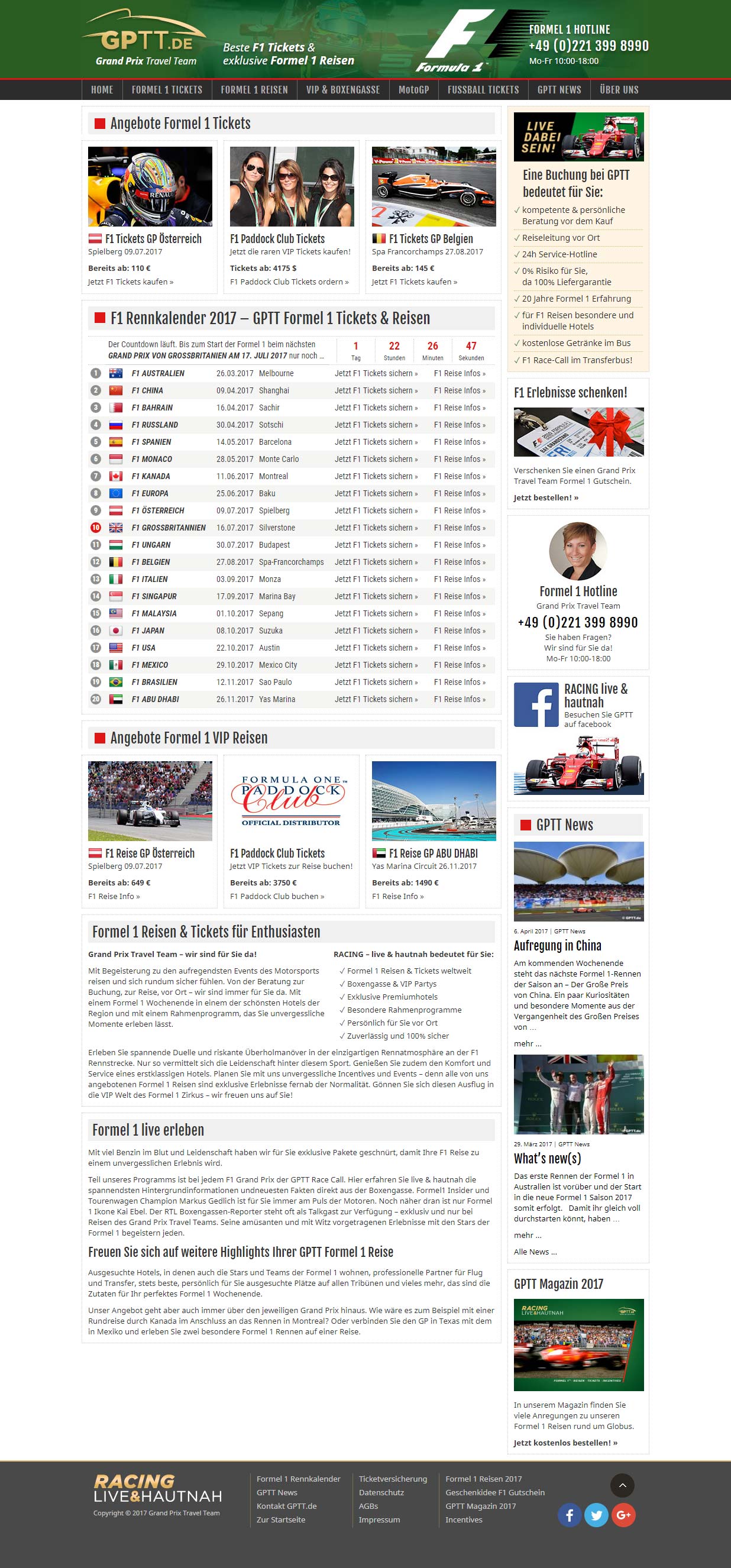 Grand Prix Travel Team - neue Website